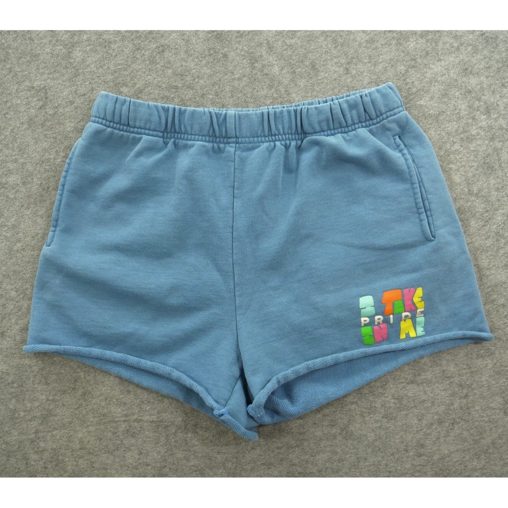 Mayfair Group Sweat Shorts Womens Medium Blue Sweat Fleece Elastic Waist Logo